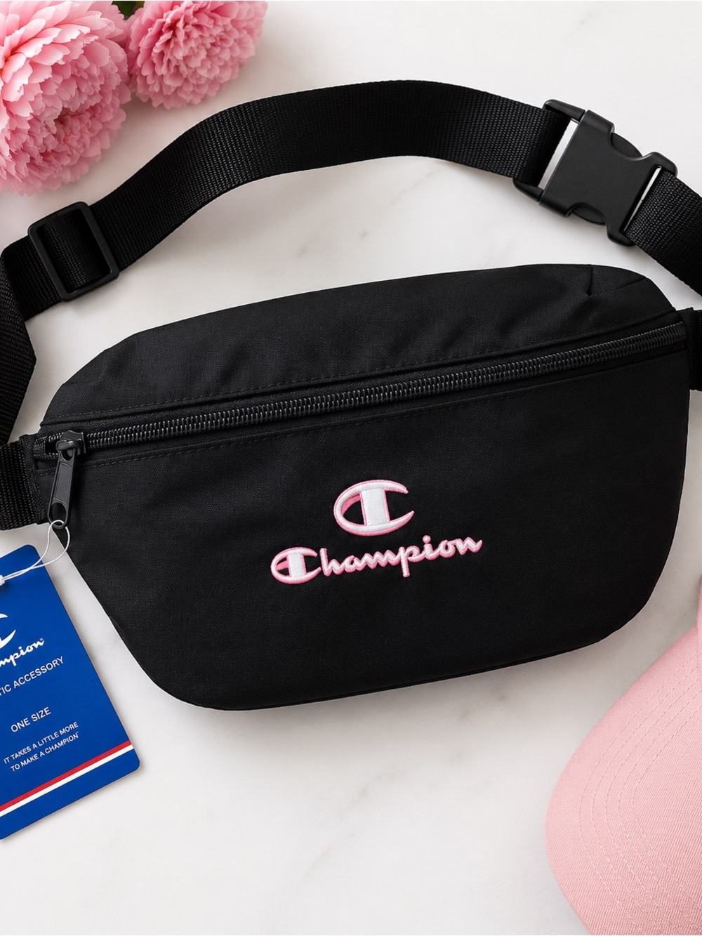 NWT Champion Black Pink Belt Bag / Fanny Pack / Crossbody